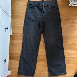 American Eagle Outfitters Women's Black Relaxed Jeans Stovepipe Strigid 4 Long